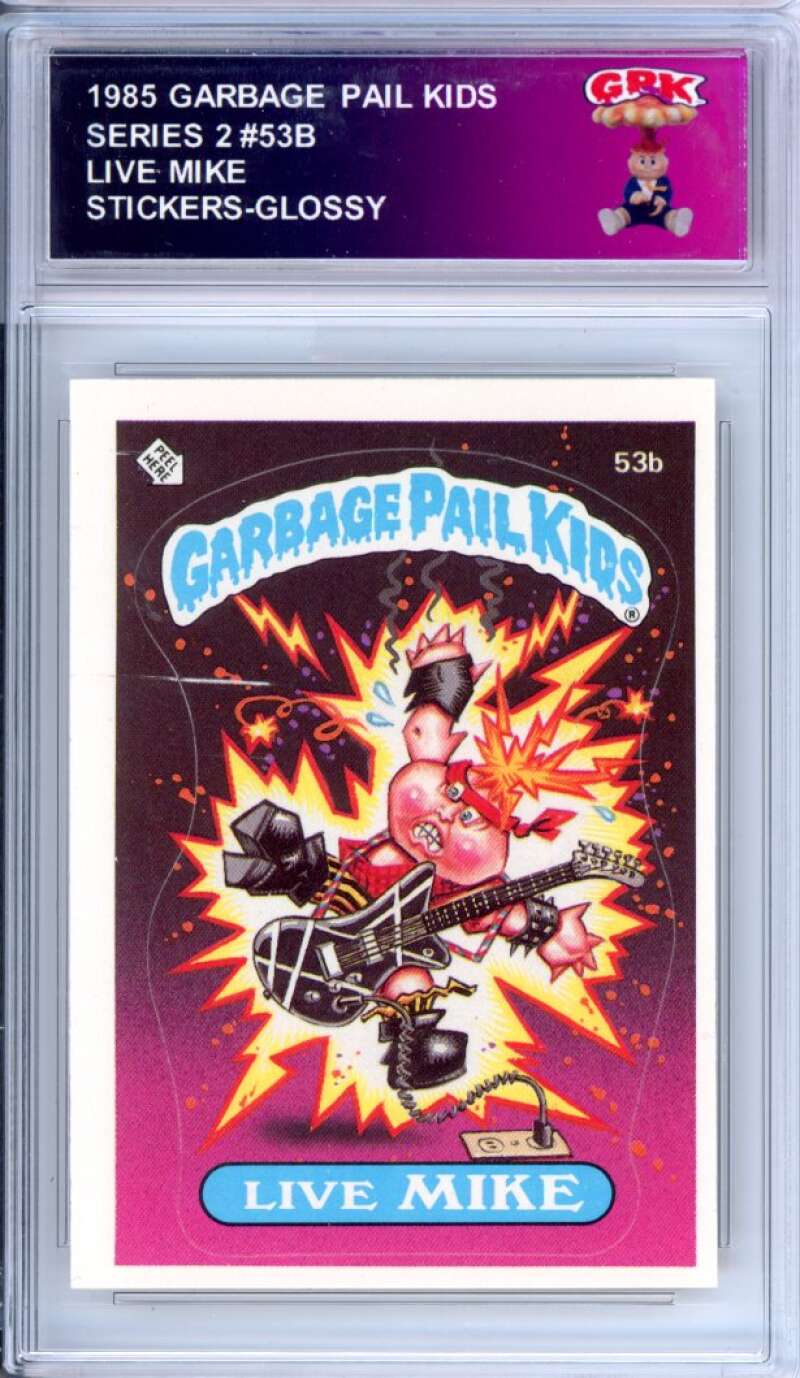 1985 Topps Garbage Pail Kids Series 2 #53b Live Mike Authentic Encased Image 1