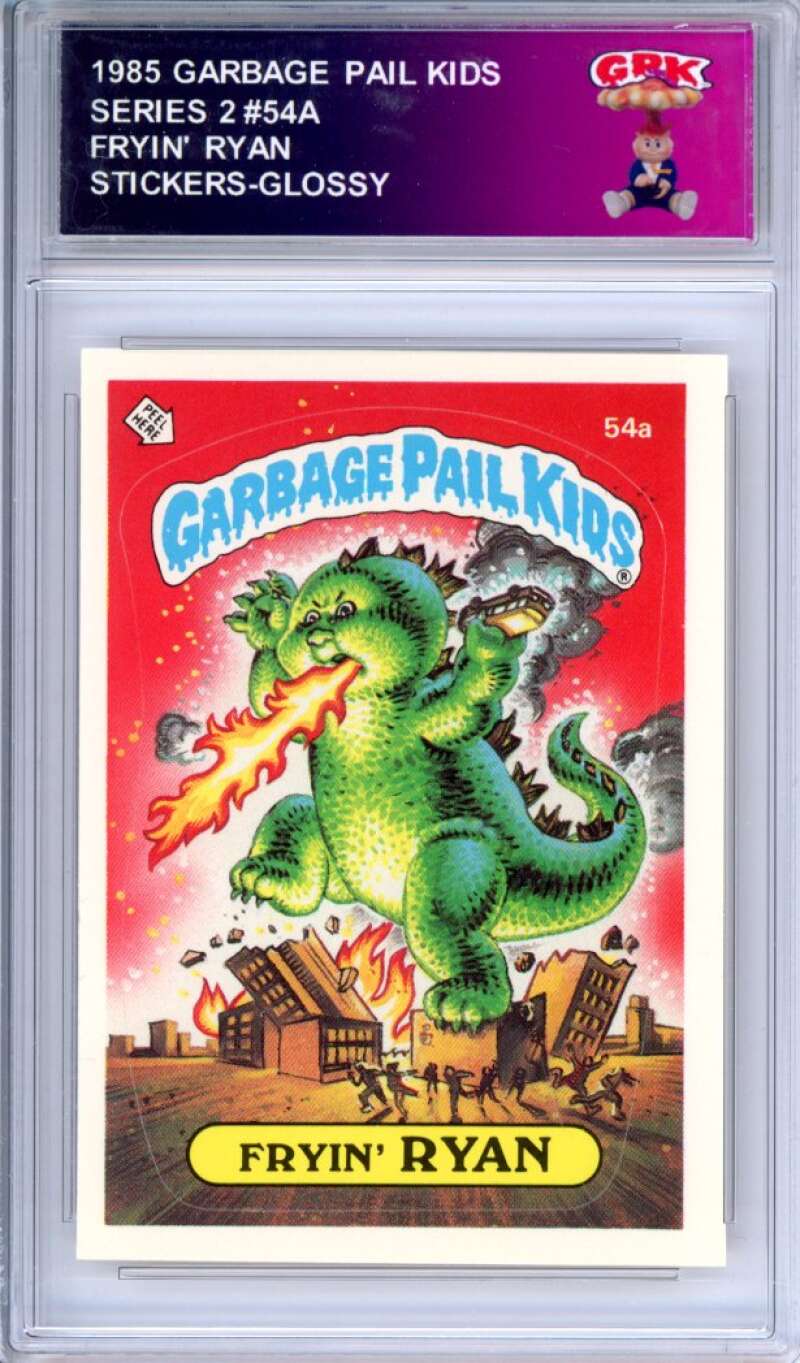 1985 Topps Garbage Pail Kids Series 2 #54a Fryin' Ryan Authentic Encased Image 1