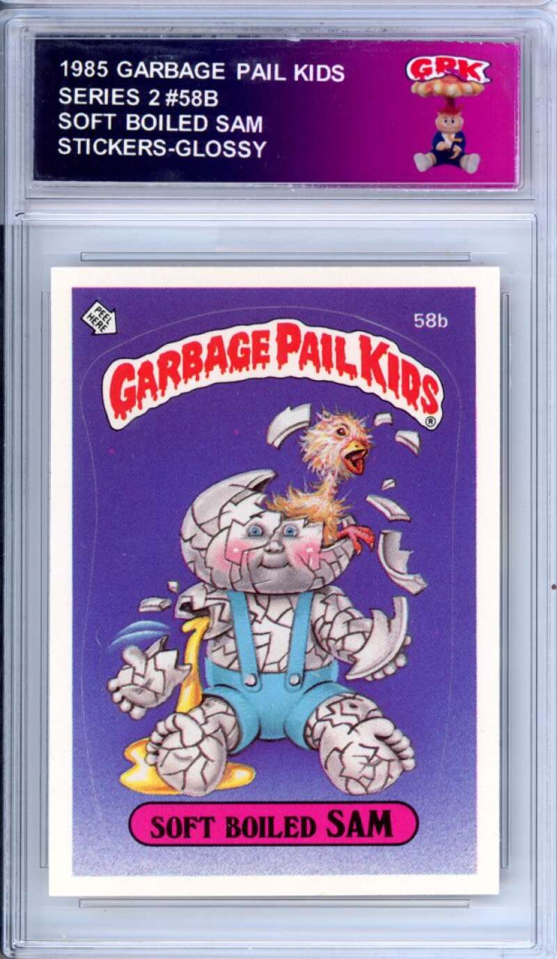 1985 Topps Garbage Pail Kids Series 2 #58b Soft Boiled Sam Authentic Encased Image 1