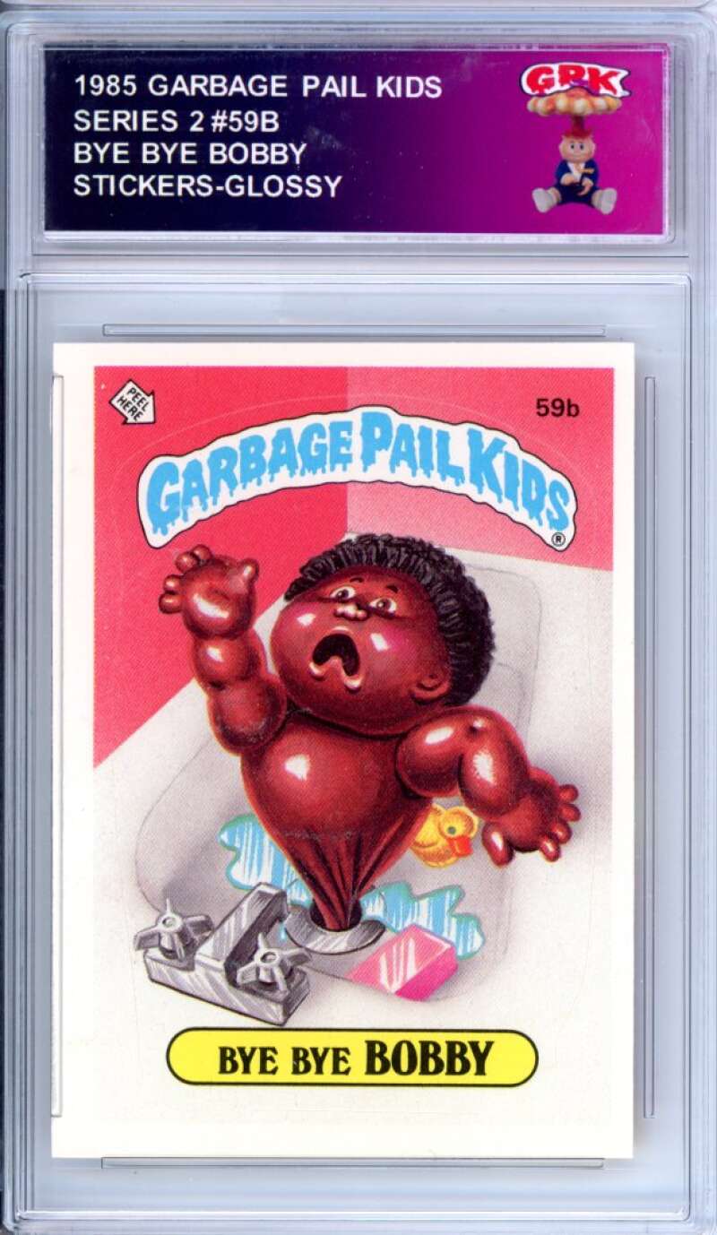 1985 Topps Garbage Pail Kids Series 2 #59b Bye Bye Bobby Authentic Encased Image 1
