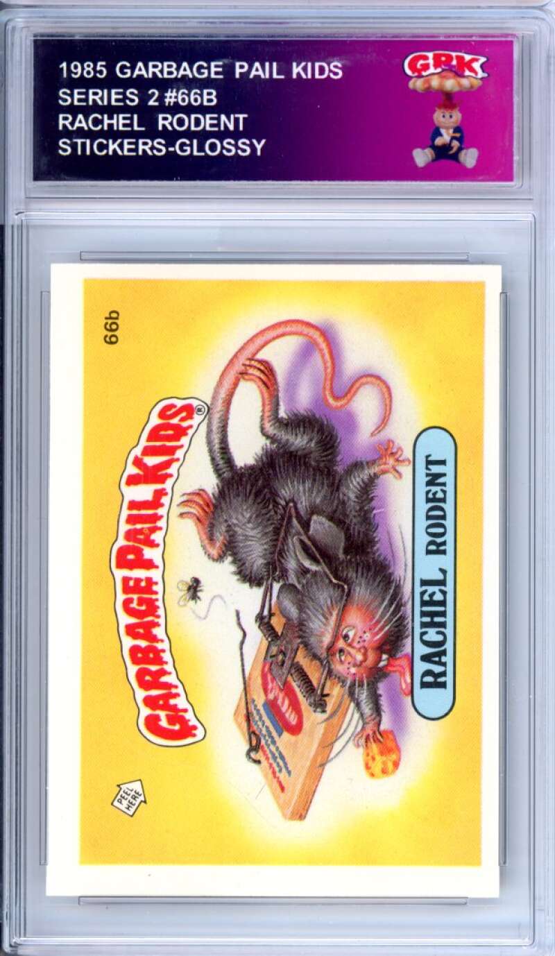 1985 Topps Garbage Pail Kids Series 2 #66b Rachel Rodent Authentic Encased Image 1