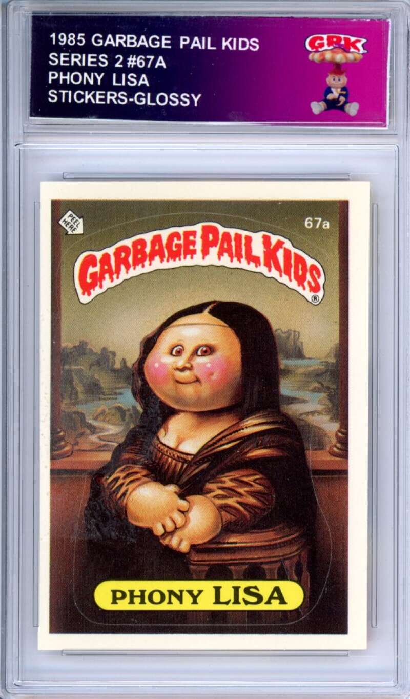 1985 Topps Garbage Pail Kids Series 2 #67a Phony Lisa Authentic Encased Image 1