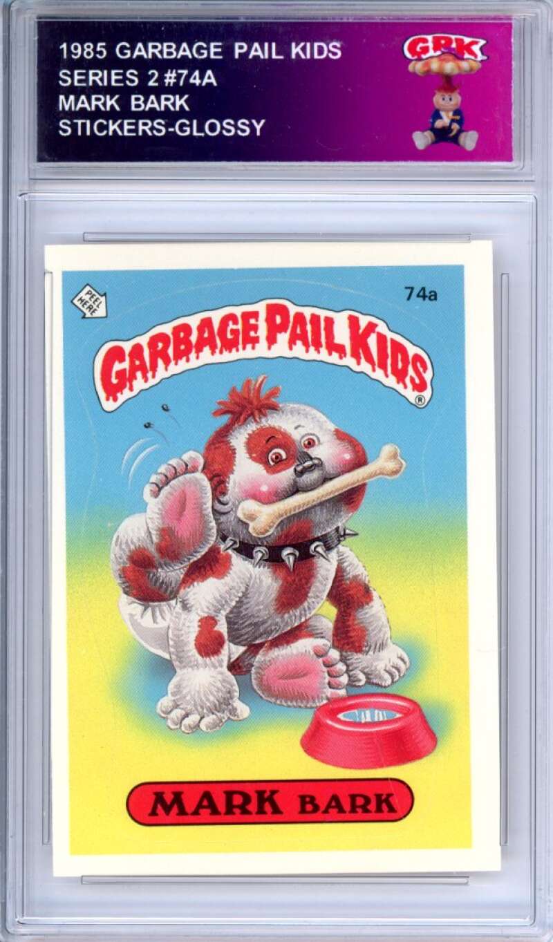 1985 Topps Garbage Pail Kids Series 2 #74a Mark Bark Authentic Encased Image 1