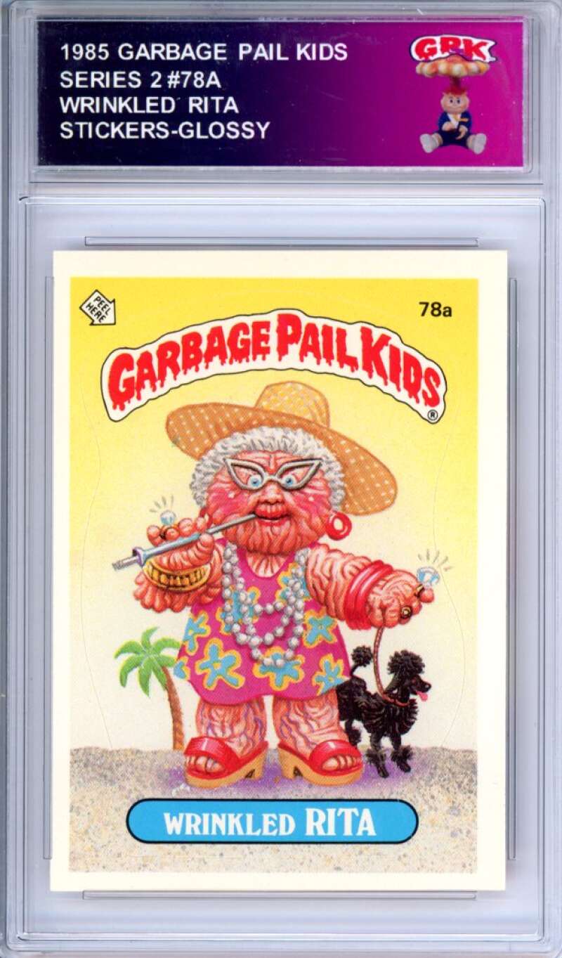 1985 Topps Garbage Pail Kids Series 2 #78a Wrinkled Rita Authentic Encased Image 1