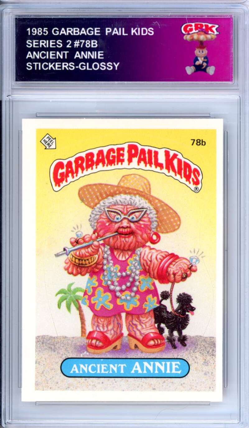 1985 Topps Garbage Pail Kids Series 2 #78b Ancient Annie Authentic Encased Image 1