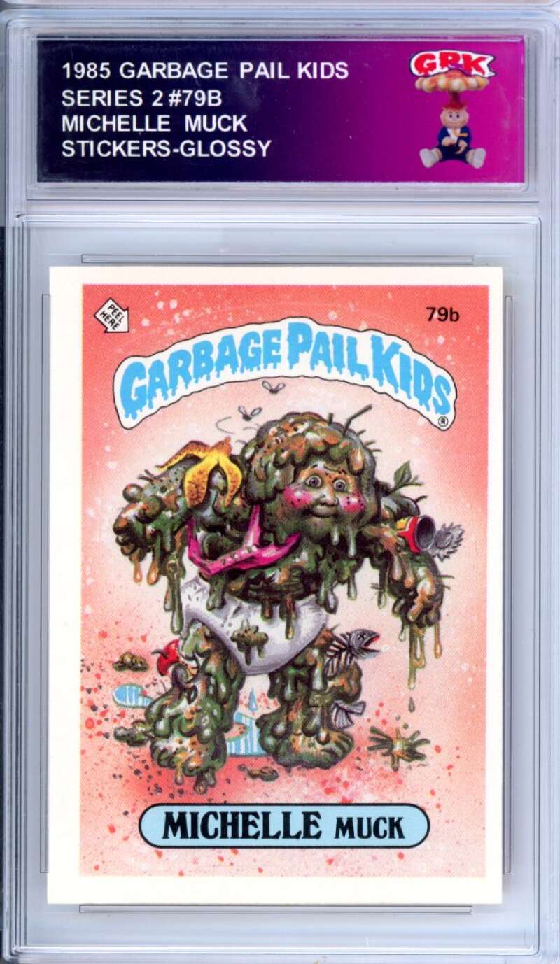 1985 Topps Garbage Pail Kids Series 2 #79b Michelle Muck Authentic Encased Image 1