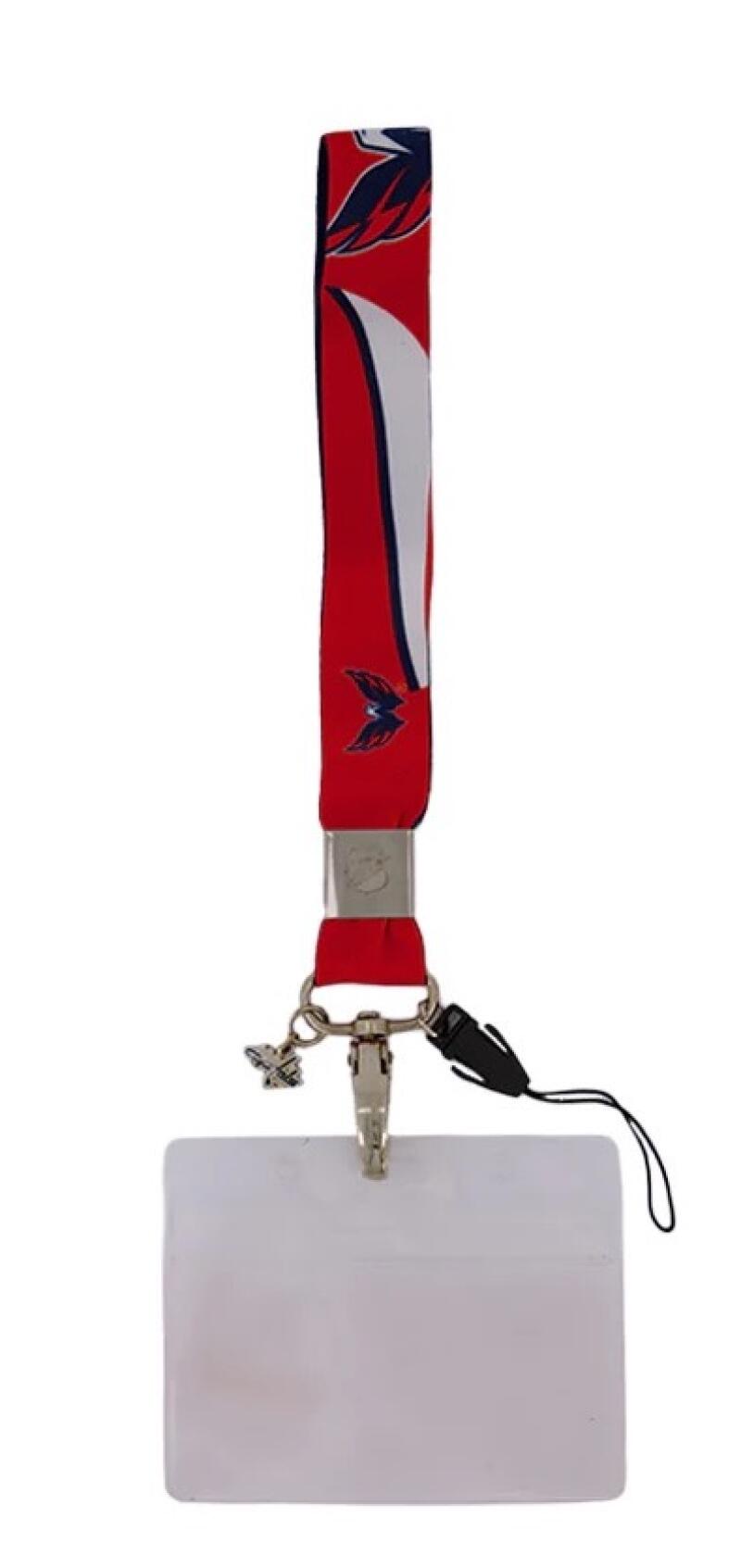 Washington Capitals Wrist Lanyard - Charm, Cell Phone Strap, Ziplock Pass Holder Image 1