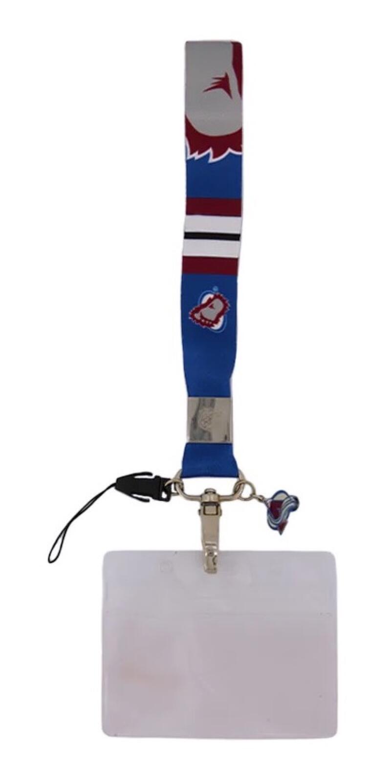 Colorado Avalanche Wrist Lanyard - Charm, Cell Phone Strap, Ziplock Pass Holder Image 1