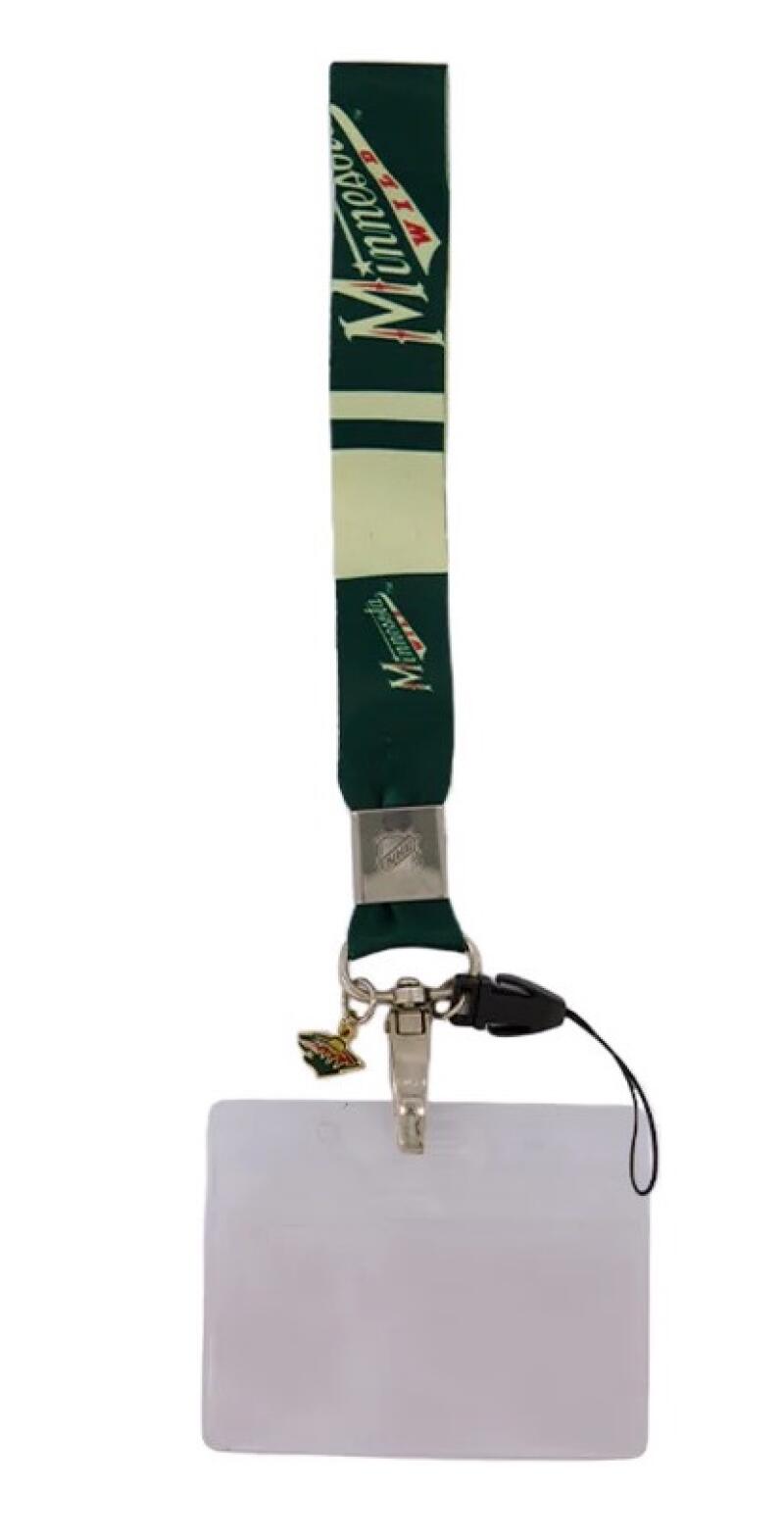 Minnesota Wild Wrist Lanyard - Charm, Cell Phone Strap, Ziplock Pass Holder Image 1