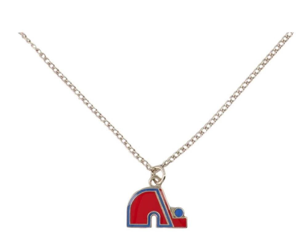 Quebec Nordiques Silver Metal Pendant Necklace with Team Logo - 18" Chain Image 1