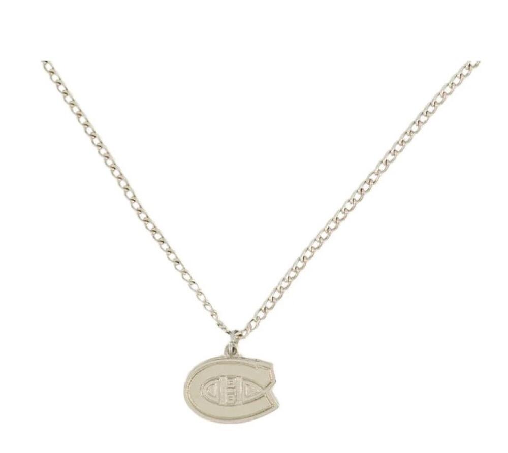 Montreal Canadiens Silver Metal Pendant Necklace with Team Logo - 18" Chain Image 1