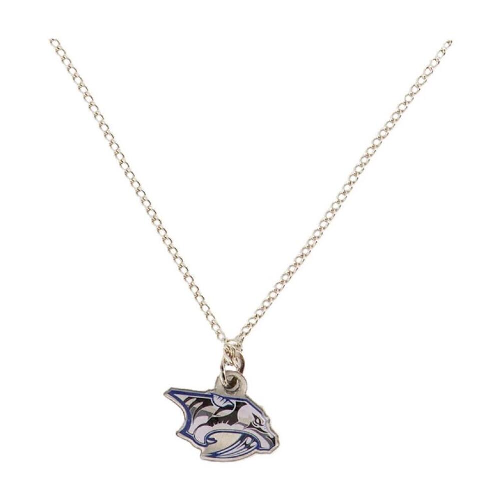 Nashville Predators Silver Metal Pendant Necklace with Team Logo - 18" Chain Image 1