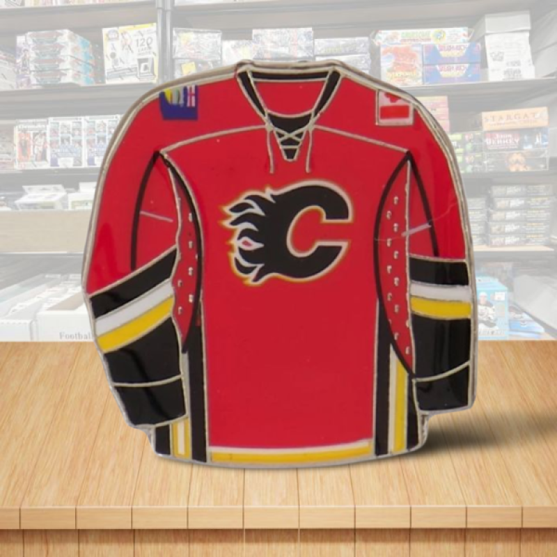 Calgary Flames Jersey Home Hockey Pin - Butterfly Clutch Backing Image 1