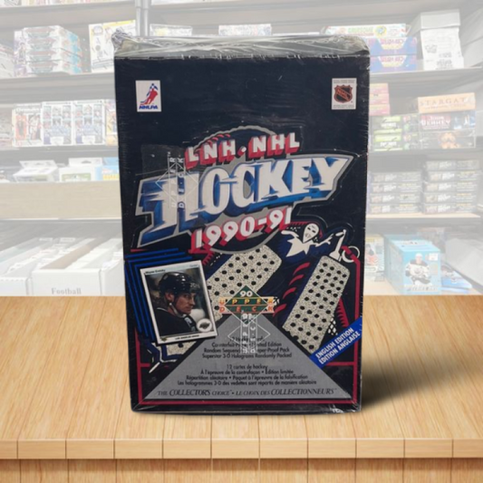 1990-91 Upper Deck English Edition Hockey Hobby Sealed Box - 36 Packs Per Box Image 1