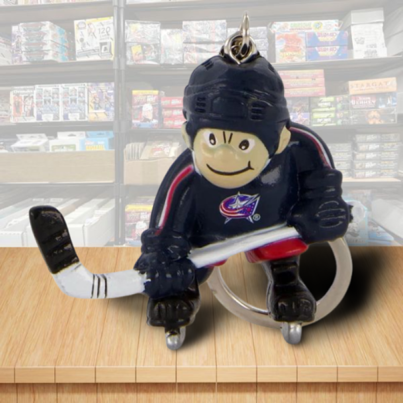 Columbus Blue Jackets Player Figure Keychain - Hard PVC - Snap Hook Closure Image 1