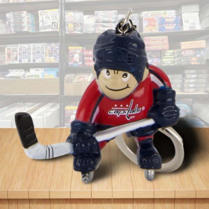 Washington Capitals Player Figure Keychain - Hard PVC - Snap Hook Closure Image 1