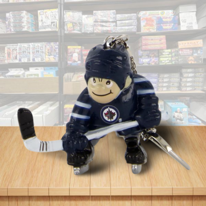 Winnipeg Jets Player Figure Keychain - Hard PVC - Snap Hook Closure Image 1
