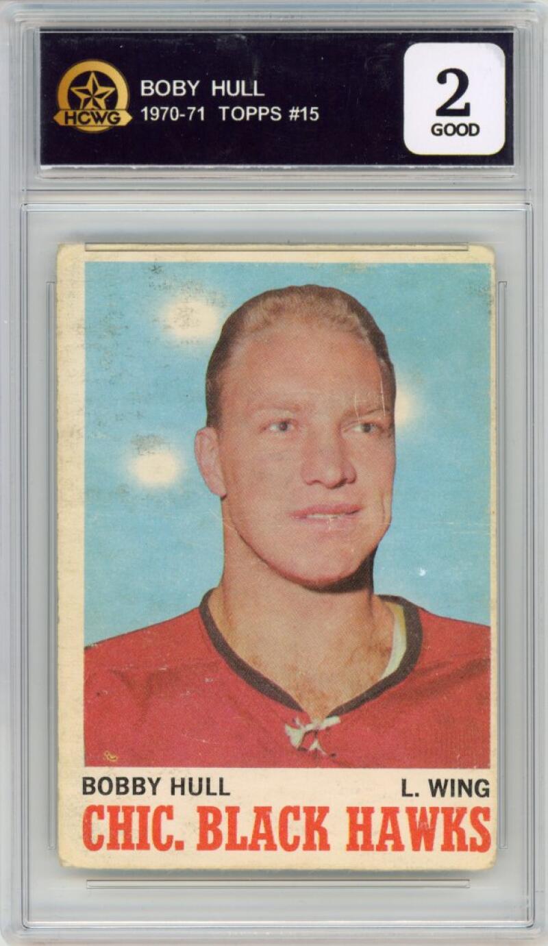 1970-71 Topps #15 Bobby Hull Hockey Chicago Black Hawks HCWG 2 Image 1