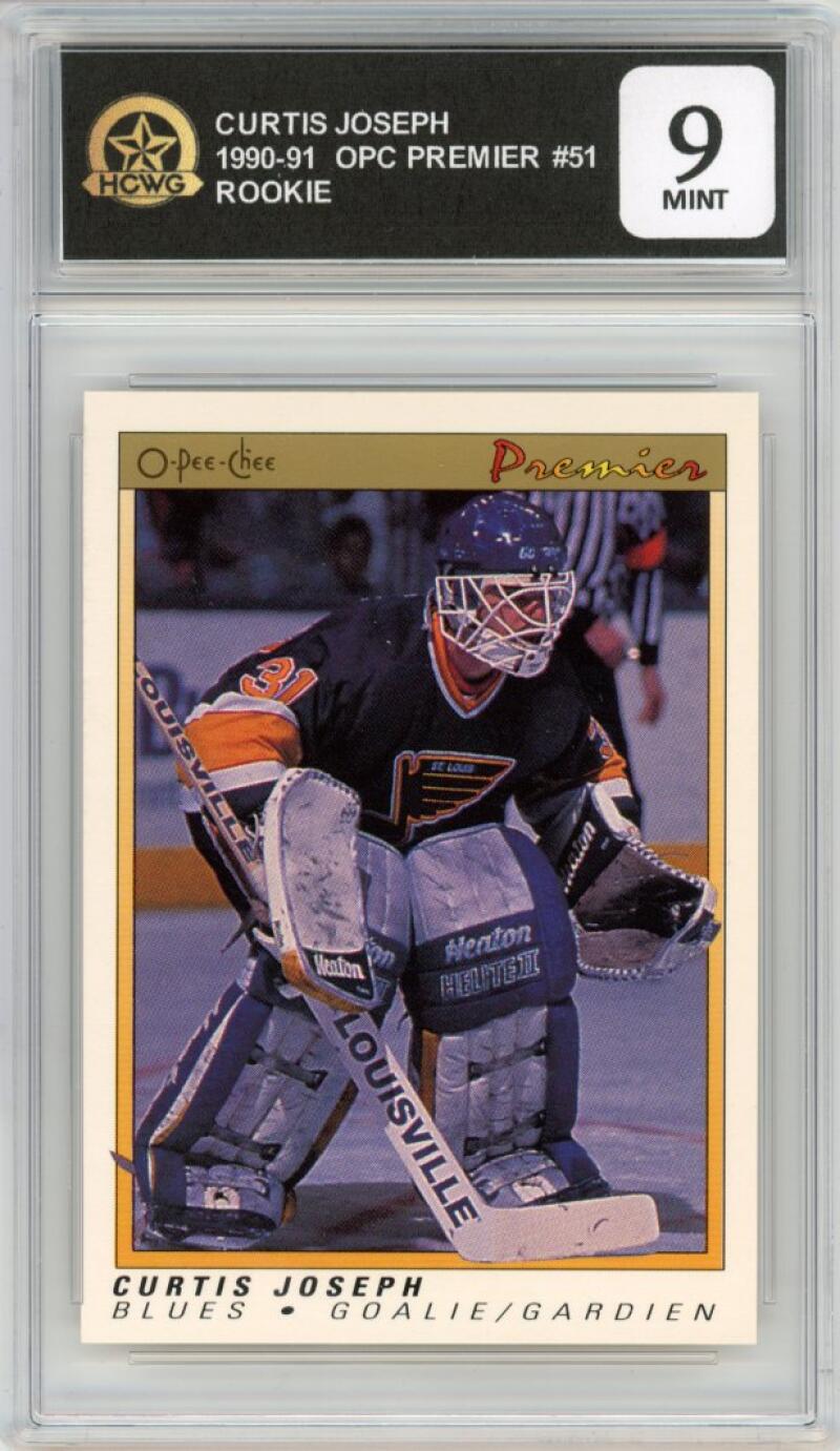 1990-91 OPC Premier #51 Curtis Joseph Rookie RC St. Louis Blues HCWG 9 Image 1