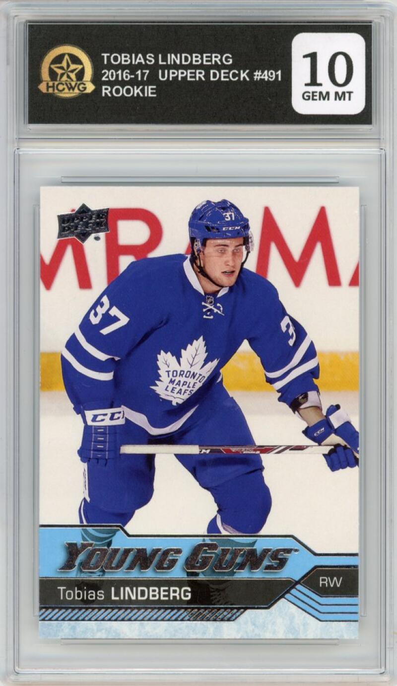 2016-17 Upper Deck #491 Tobias Lindberg Young Guns Rookie RC HCWG 10 Image 1