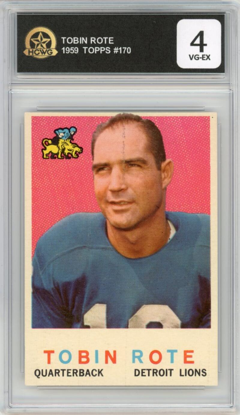 1959 Topps #170 Tobin Rote Football Detroit Lions HCWG 4 Image 1