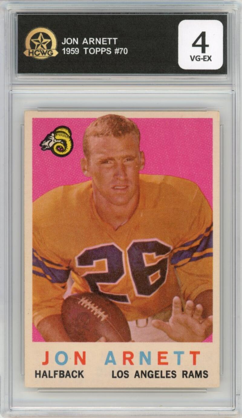 1959 Topps #70 Jon Arnett Football Los Angeles Rams HCWG 4 Image 1