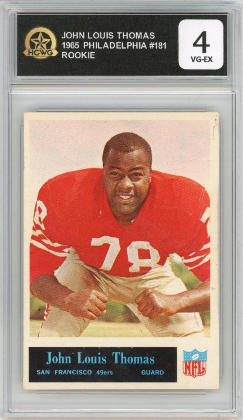 1965 Philadelphia #181 John Louis Thomas Football Washington HCWG 4 Image 1