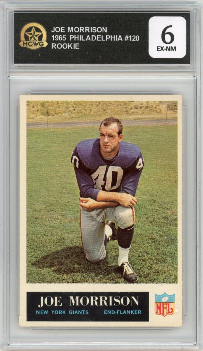 1965 Philadelphia #120 Joe Morrison Rookie Football Washington HCWG 6 Image 1