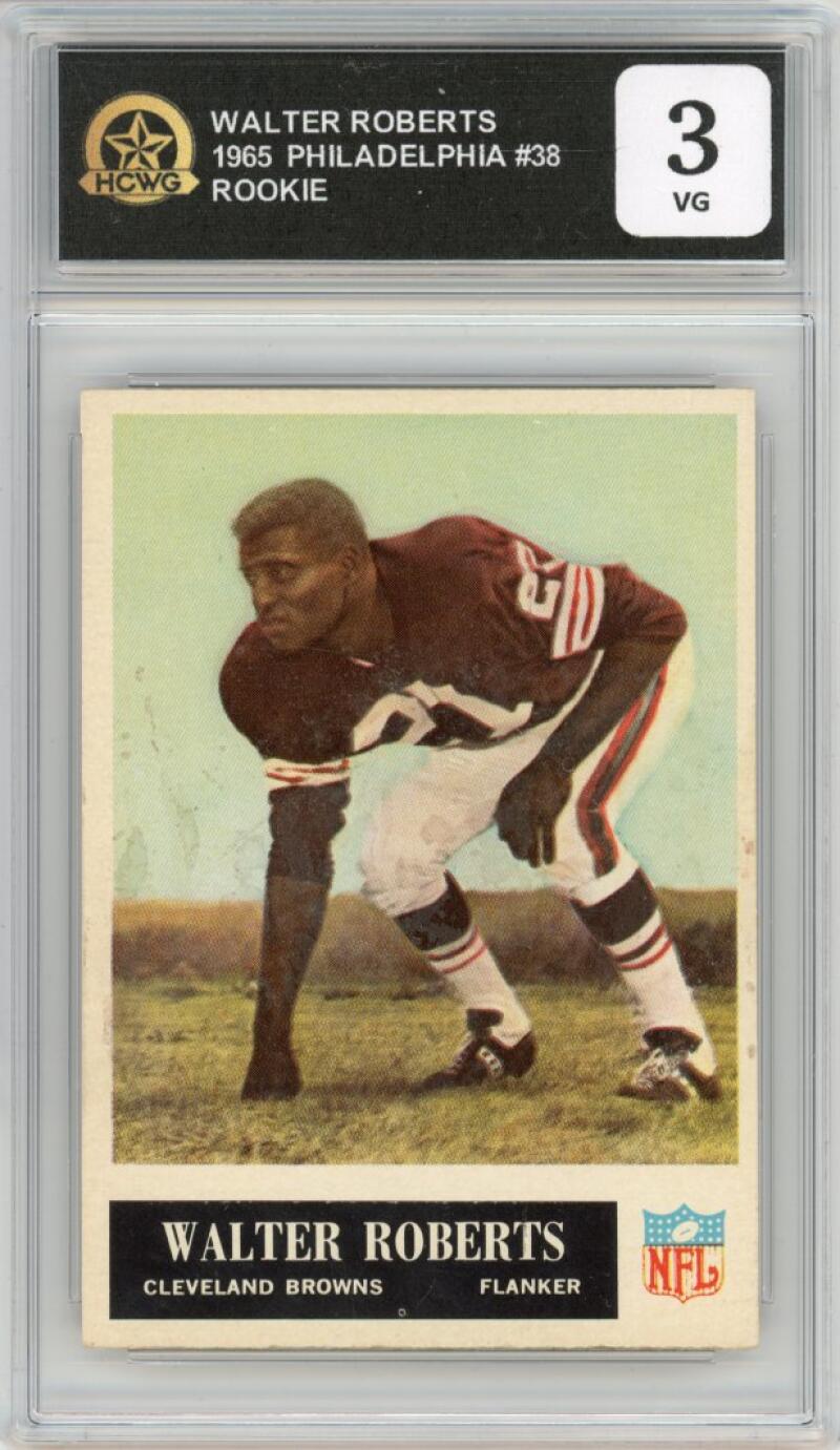 1965 Philadelphia #38 Walter Roberts Rookie Football Washington HCWG 3 Image 1