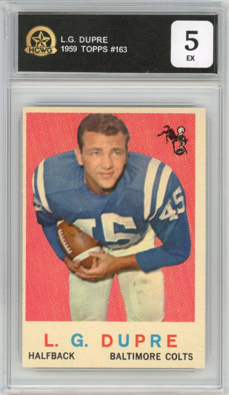 1959 Topps #163 L.G. Dupre Football Baltimore HCWG 5 Image 1