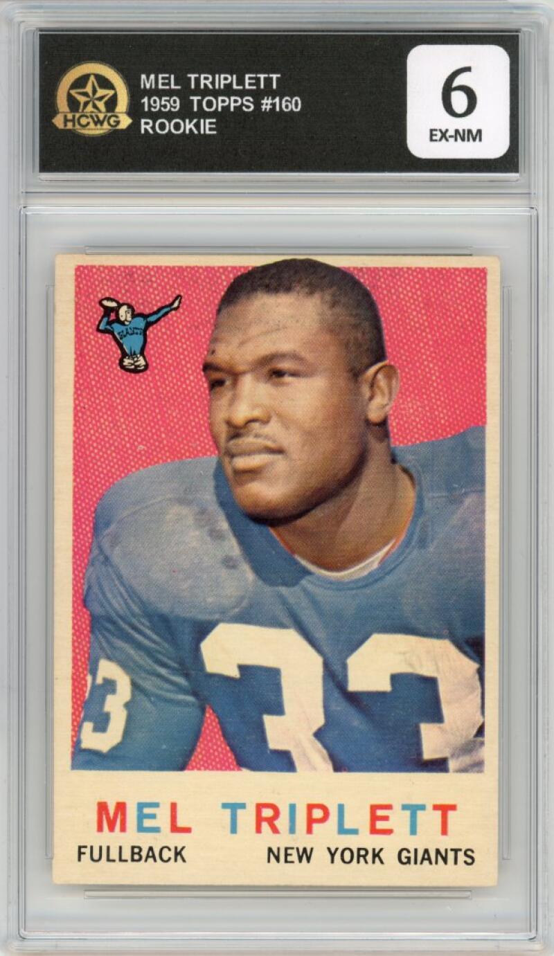 1959 Topps #100 Mel Triplett Rookie RC Football New York HCWG 6 Image 1