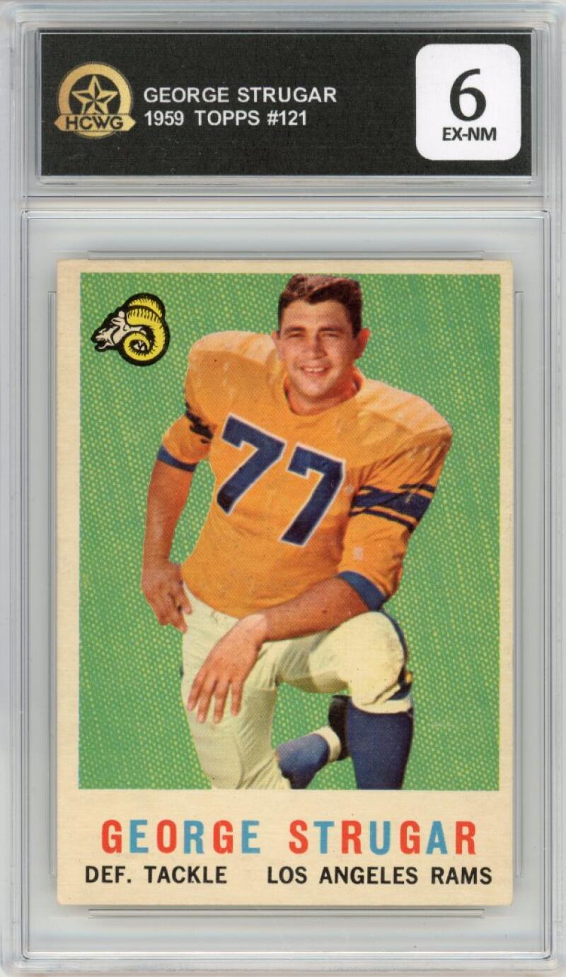 1959 Topps #121 George Strugar Football New York HCWG 6 Image 1