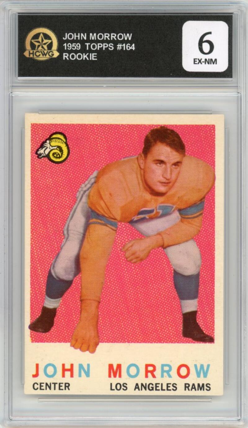 1959 Topps #164 John Morrow Rookie RC Football Los Angeles HCWG 6 Image 1