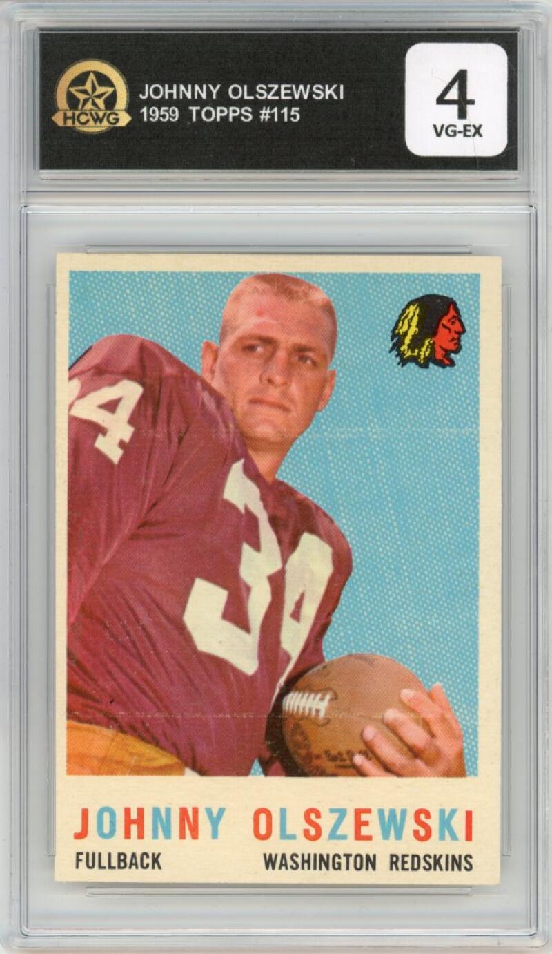 1959 Topps #115 Johnny Olszewski Football Washington HCWG 4 Image 1