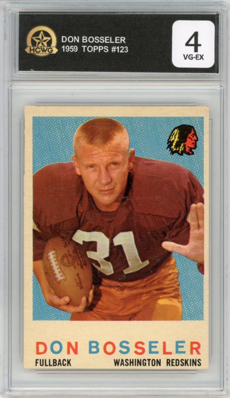 1959 Topps #123 Don Bosseler Football Washington HCWG 4 Image 1