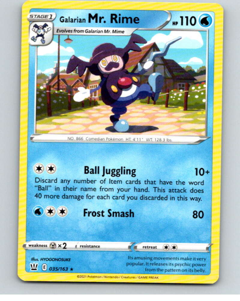 2021 Pokemon S&S Battle Styles #35 Galarian Mr. Rime R V84627 Image 1