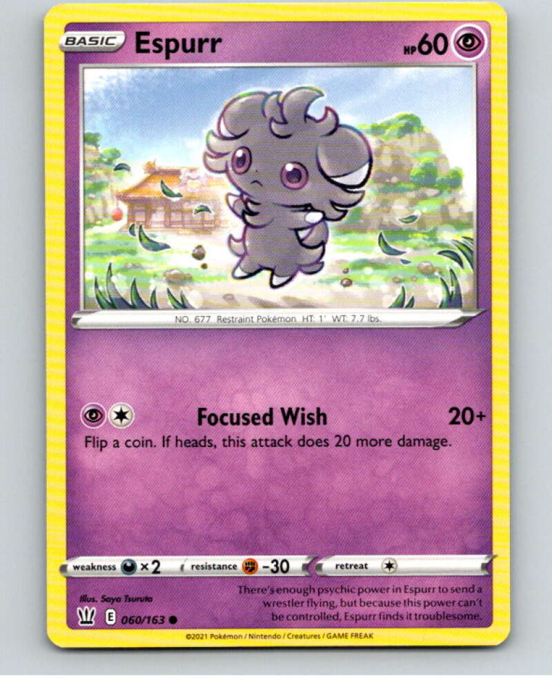 2021 Pokemon S&S Battle Styles #60 Espurr C V84691 Image 1