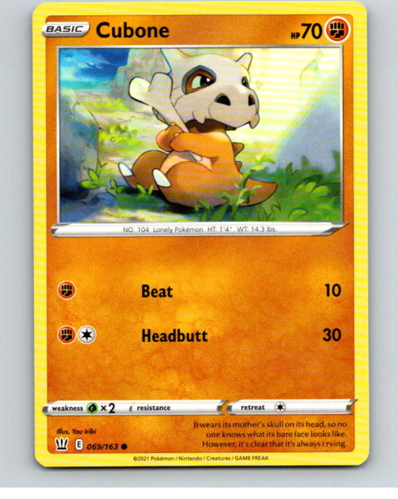 2021 Pokemon S&S Battle Styles #69 Cubone C V84709 Image 1