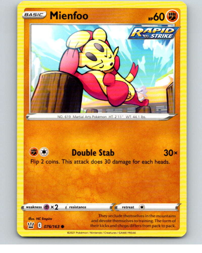 2021 Pokemon S&S Battle Styles #76 Mienfoo C V84732 Image 1