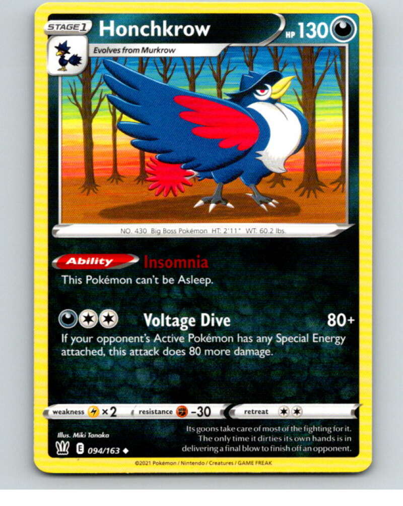 2021 Pokemon S&S Battle Styles #94 Honchkrow U V84765 Image 1