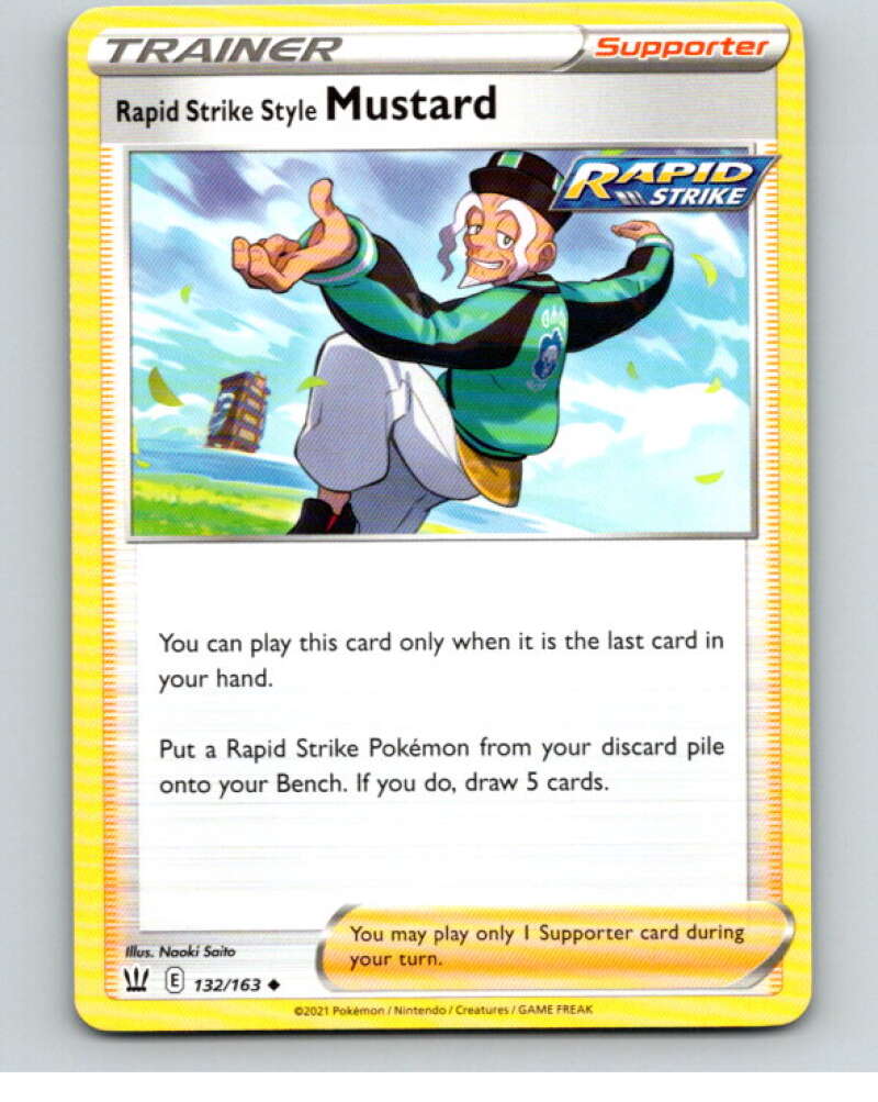 2021 Pokemon S&S Battle Styles #132 Rapid Strike Style Mustard U V84852 Image 1