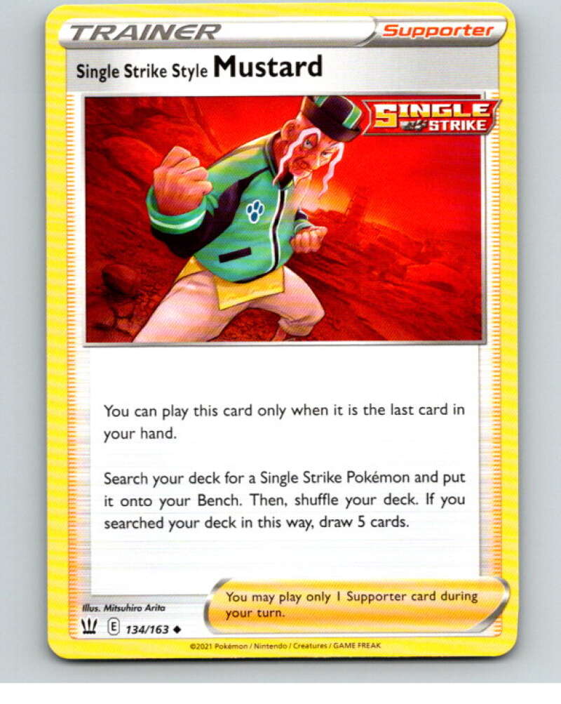 2021 Pokemon S&S Battle Styles #134 Single Strike Style Mustard U V84856 Image 1