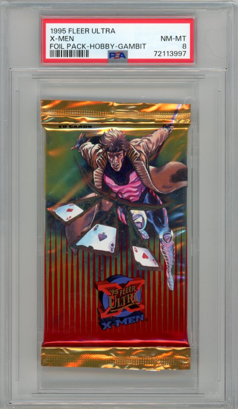 1995 Fleer Ultra X-Men Foil Hobby Pack Gambit Graded PSA 8 - POP 1 Image 1