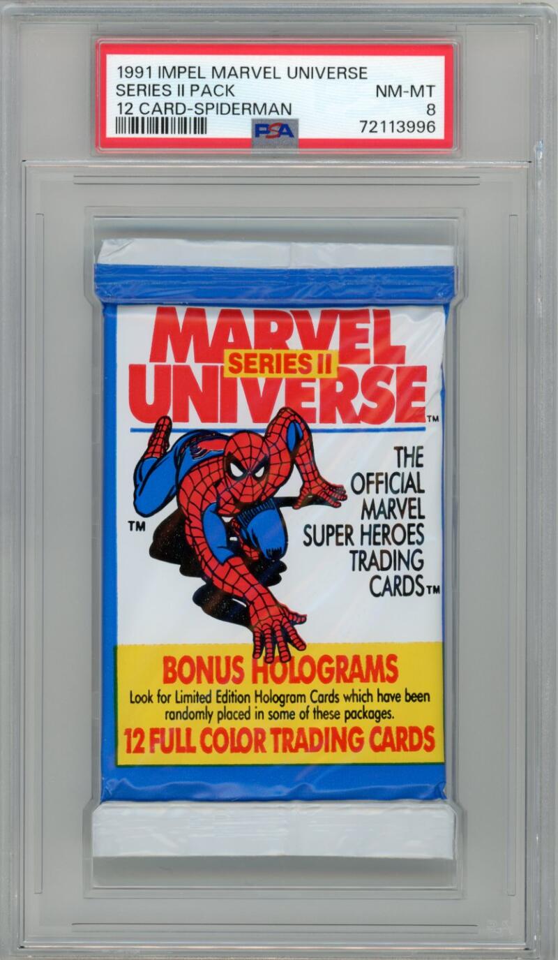 1991 Impel Marvel Universe Series 2 Foil Hobby Pack Spiderman PSA 8 - POP 4 - 3996 Image 1
