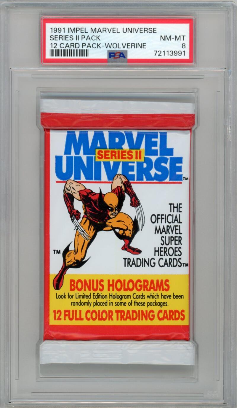 1991 Impel Marvel Universe Series 2 Foil Hobby Pack Wolverine PSA 8 - POP 7 - 133991 Image 1