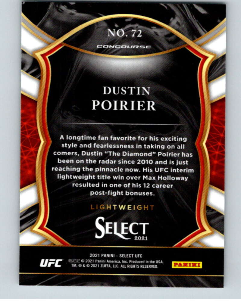 2021 Panini MMA Select #72 Dustin Poirier Concourse MMA V84963 Image 2