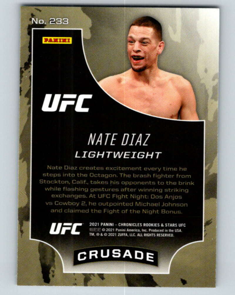 2021 Panini MMA Chronicles Crusade #233 Nate Diaz V85405 Image 2