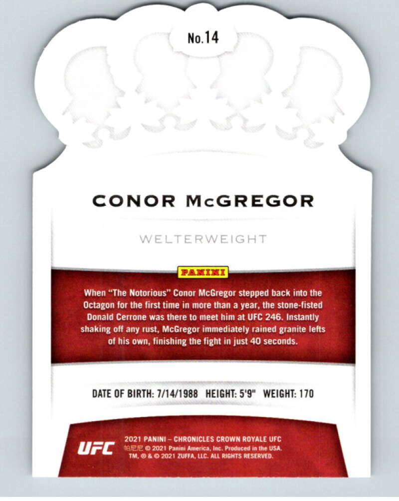 2021 Panini MMA Chronicles Crown Royale #14 Conor McGregor V85411 Image 2
