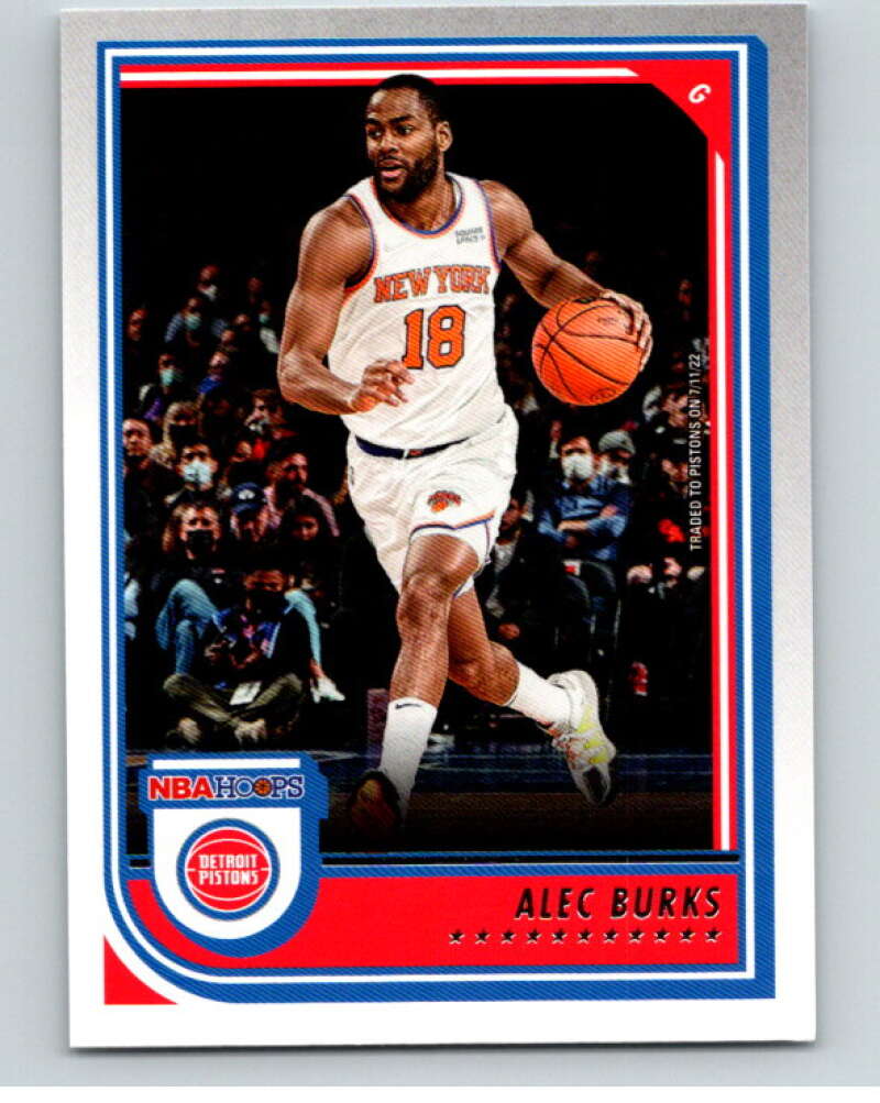 2022-23 Panini NBA Hoops #26 Alec Burks Detroit Pistons V85587 Image 1
