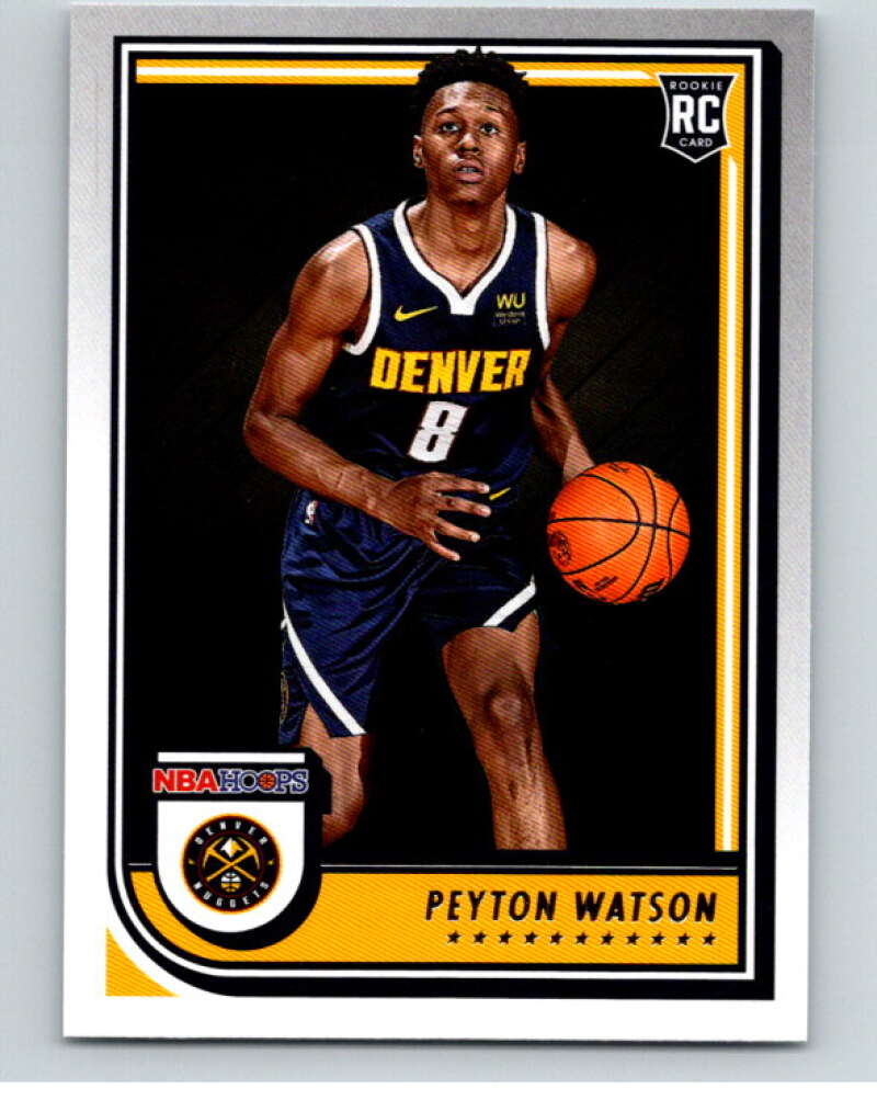2022-23 Panini NBA Hoops #275 Peyton Watson RC Rookie Denver Nuggets V85735 Image 1
